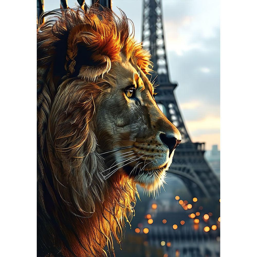 5D Diamond Painting AB Steine Paris Lion, Unique-Diamond