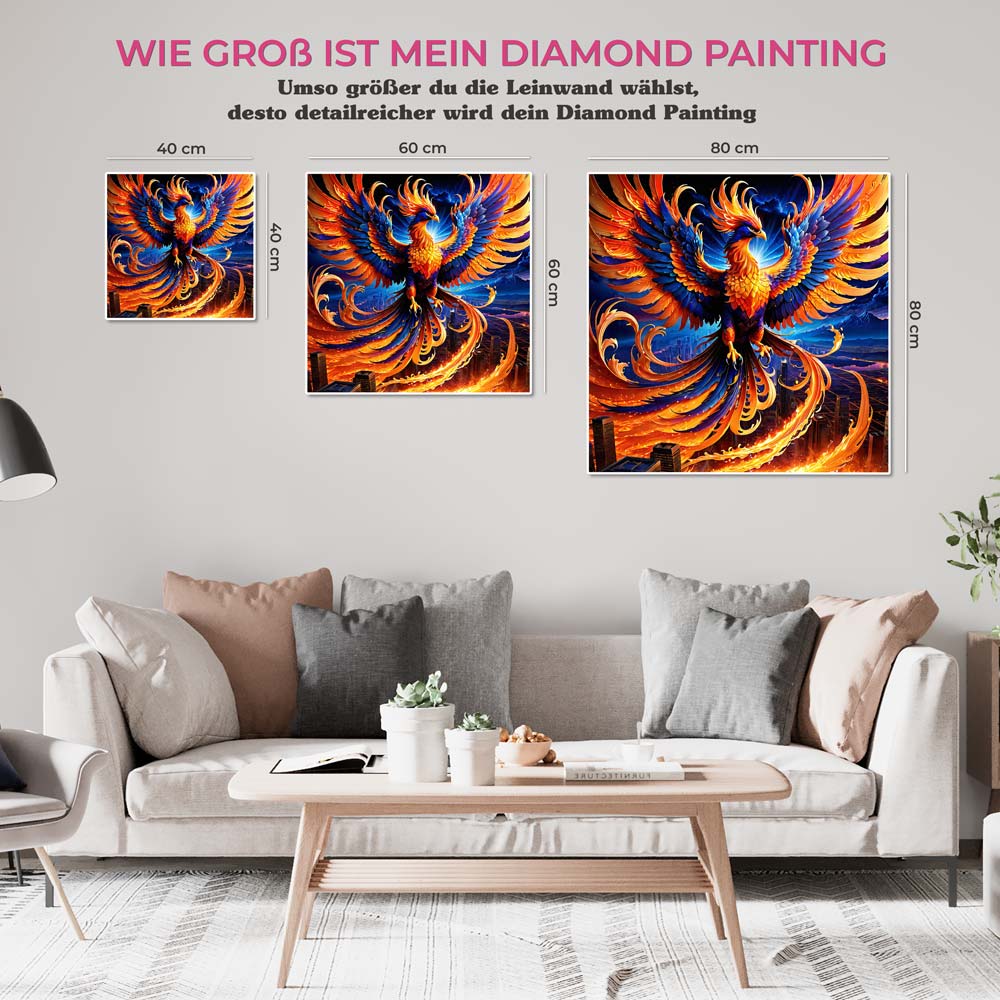 5D Diamond Painting AB Steine Phoenix, Unique-Diamond