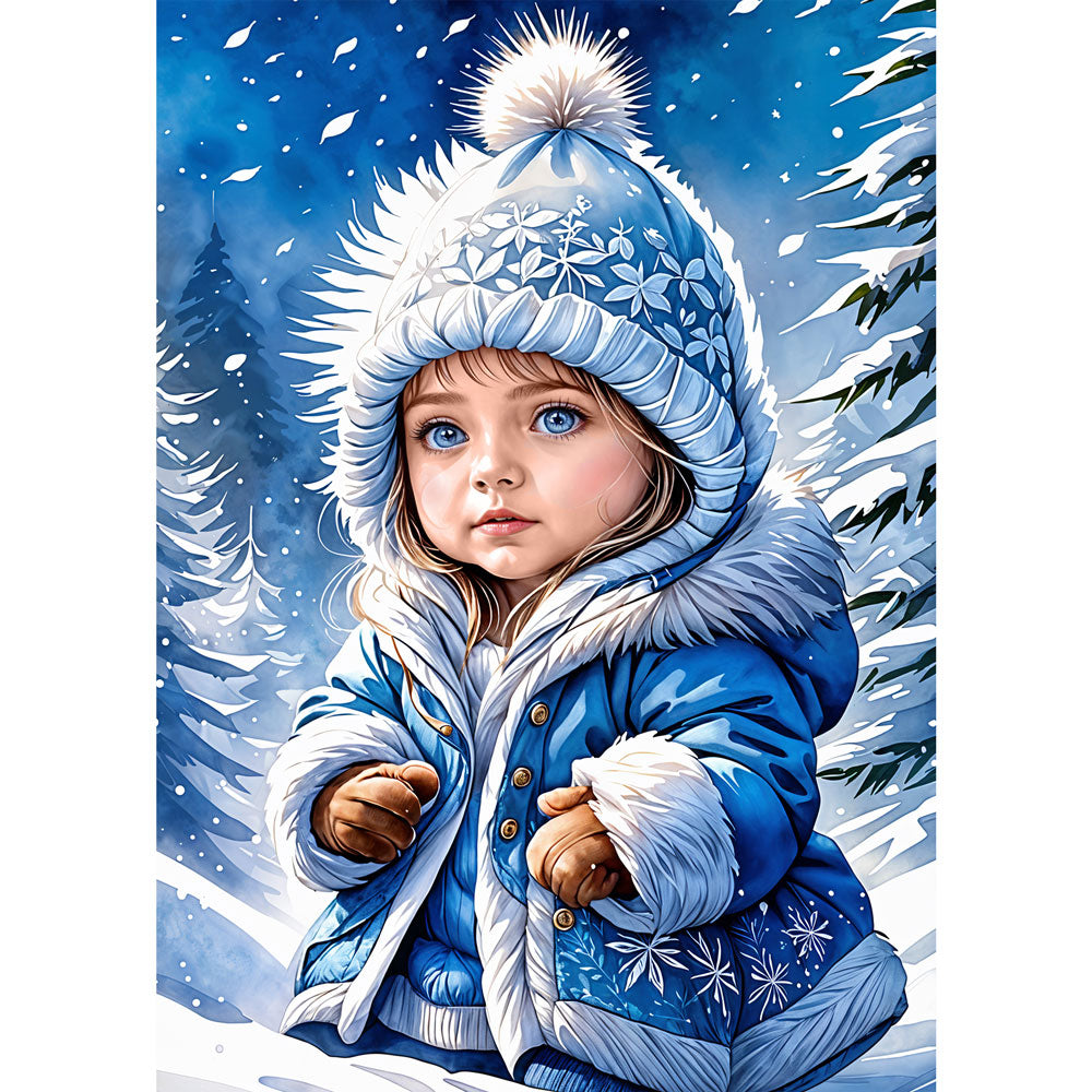 5D Diamond Painting – Prinzessin Im Winter Unique-Diamond