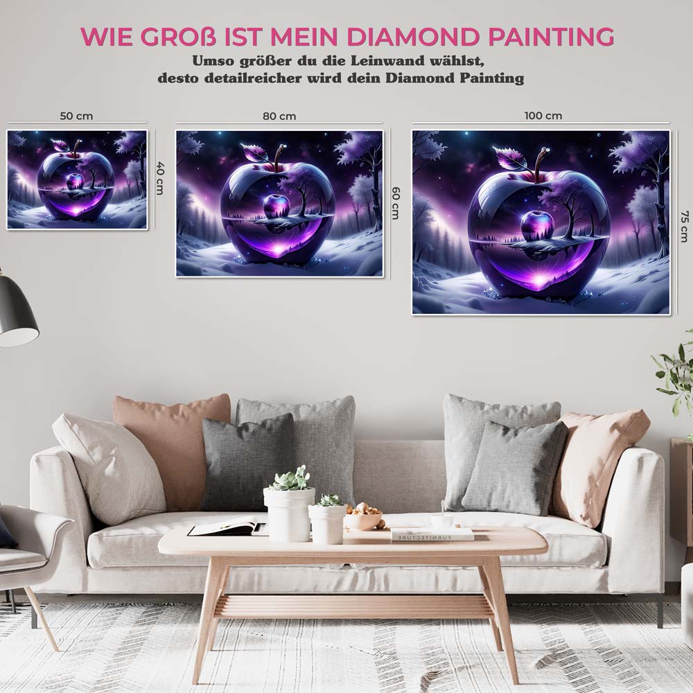 5D Diamond Painting AB Steine Purple Landscape With Apple, Unique-Diamond