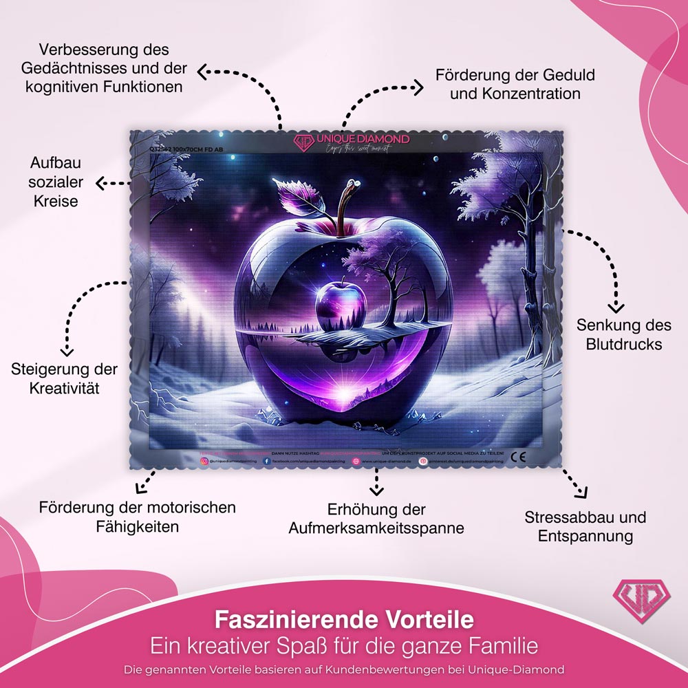 5D Diamond Painting – Purple Landscape With Apple Unique-Diamond