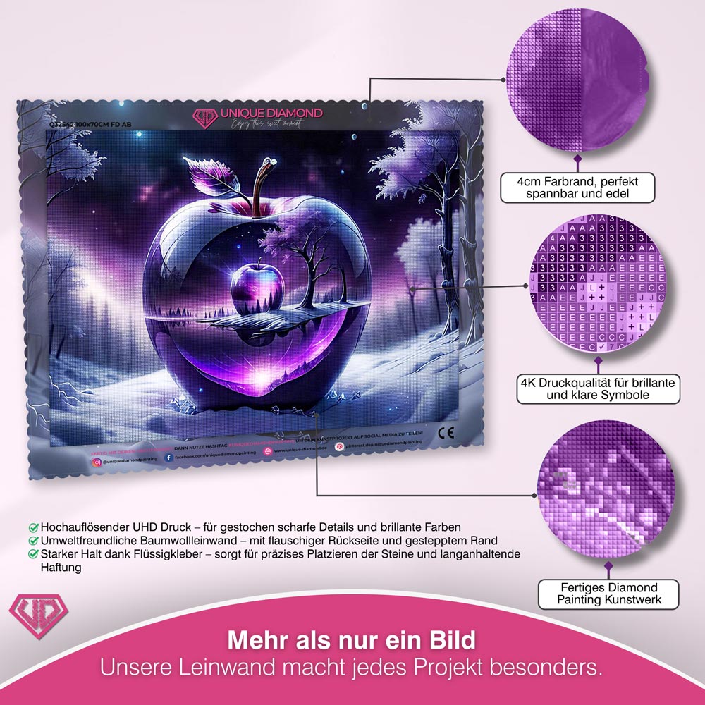 5D Diamond Painting – Purple Landscape With Apple Unique-Diamond