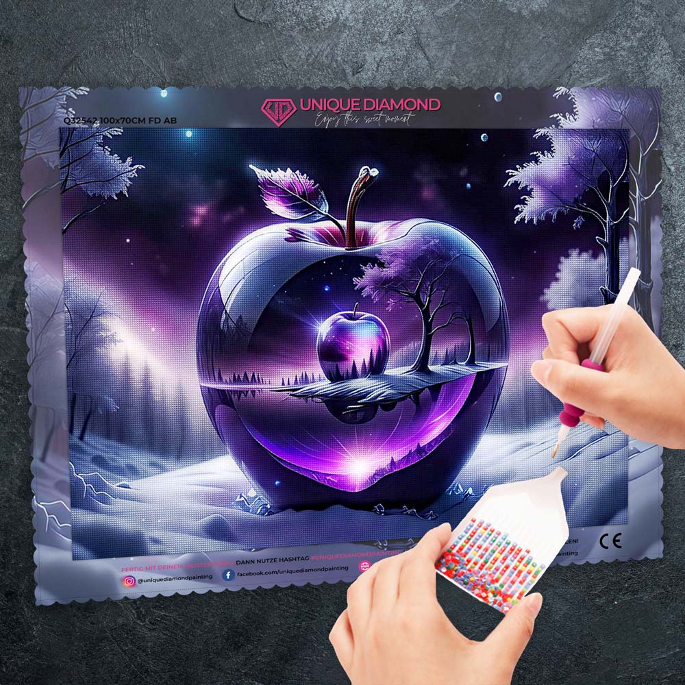 5D Diamond Painting – Purple Landscape With Apple Unique-Diamond