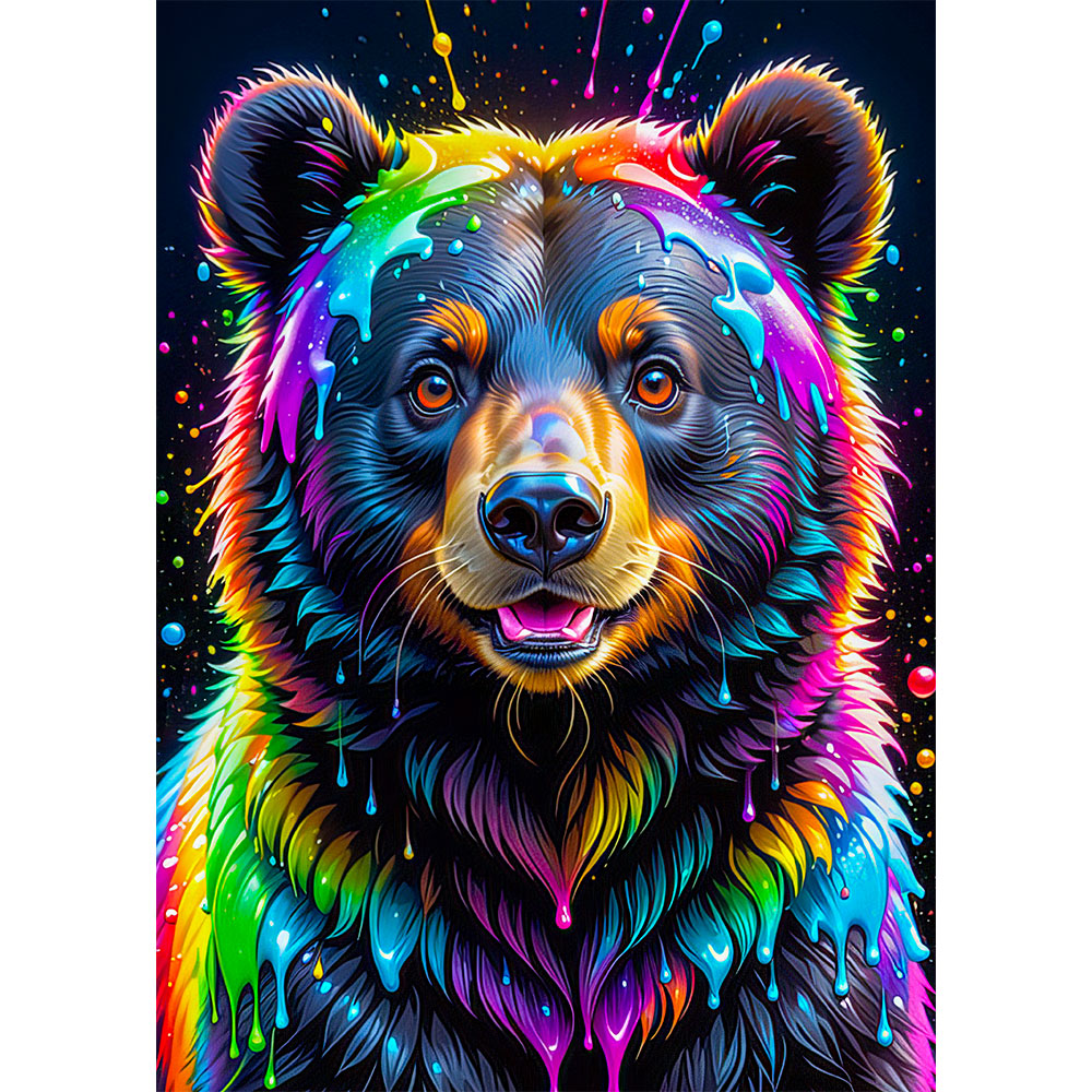 5D Diamond Painting AB Steine Rainbow Bear, Unique-Diamond