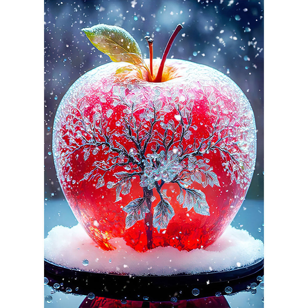 5D Diamond Painting AB Steine Red Crystal Apple, Unique-Diamond