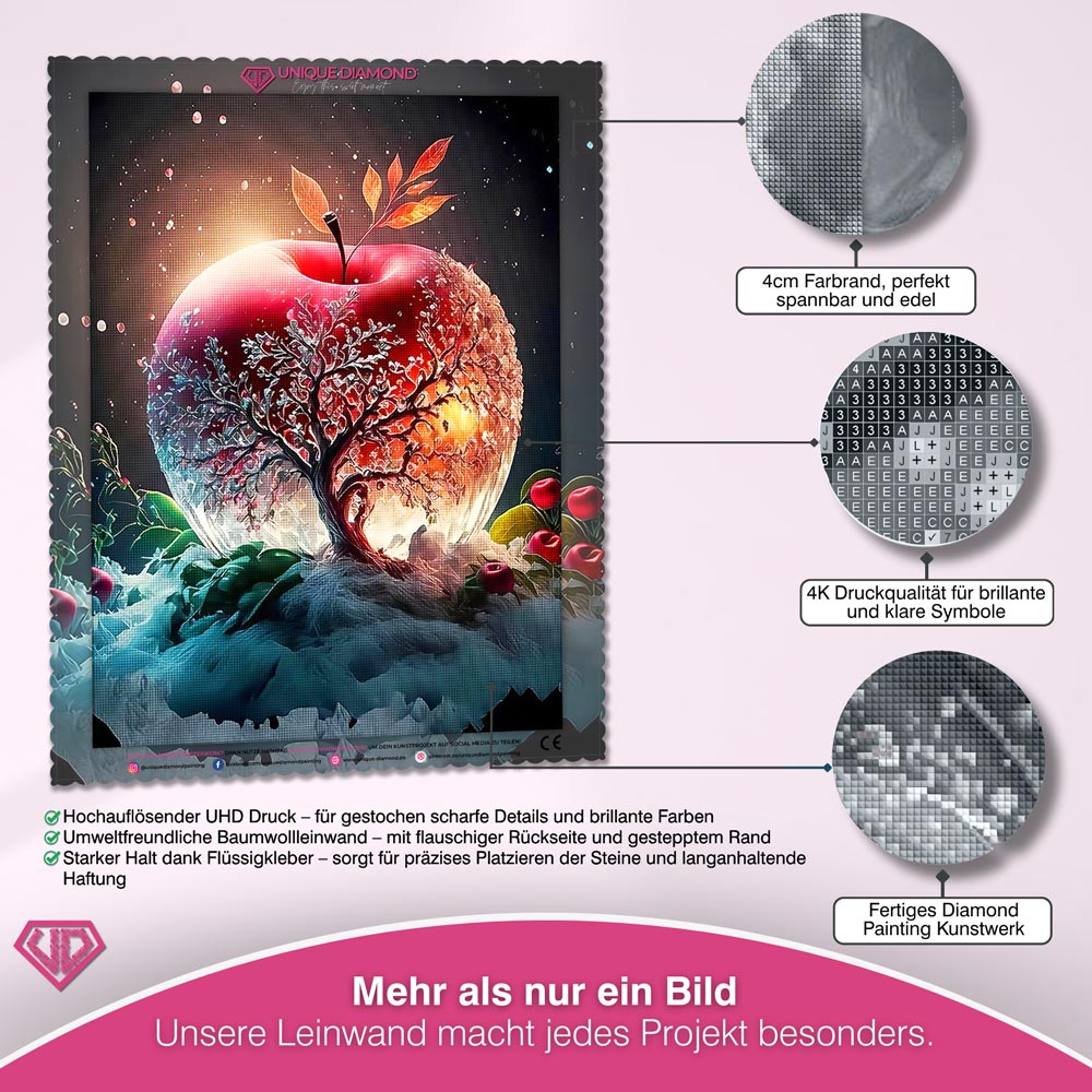 5D Diamond Painting – Red Crystal Apple Unique-Diamond