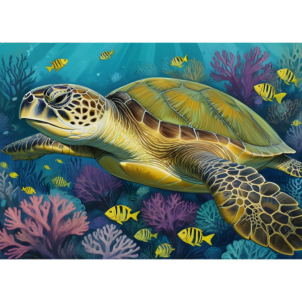 5D Diamond Painting AB Steine Schildkröte mit 100 Farben, Unique-Diamond