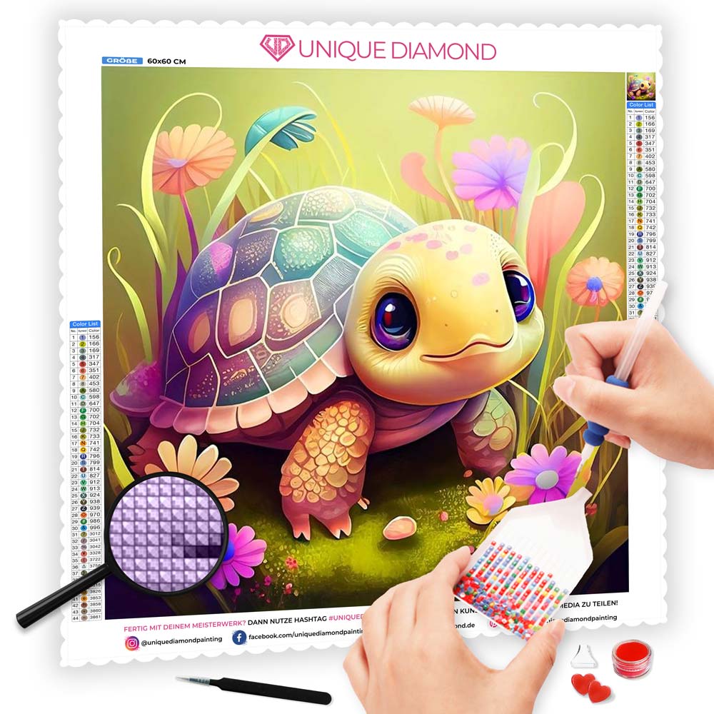 5D Diamond Painting AB Steine Schildkröte, Unique-Diamond