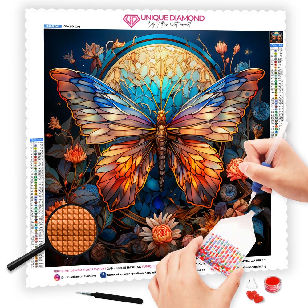 5D Diamond Painting AB Steine Schmetterling, Unique-Diamond