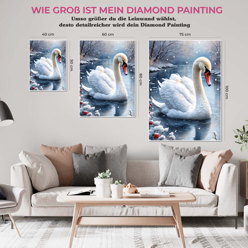 5D Diamond Painting AB Steine Schwan, Unique-Diamond