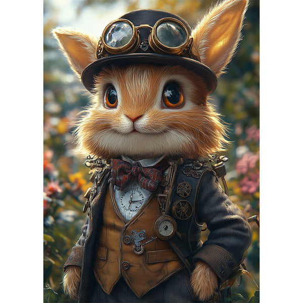 5D Diamond Painting AB Steine - Steampunk Hase, Unique-Diamond