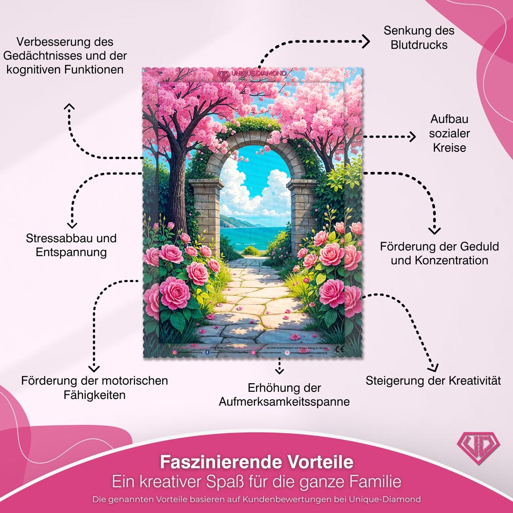 5D Diamond Painting - Tor der Rosen Unique-Diamond