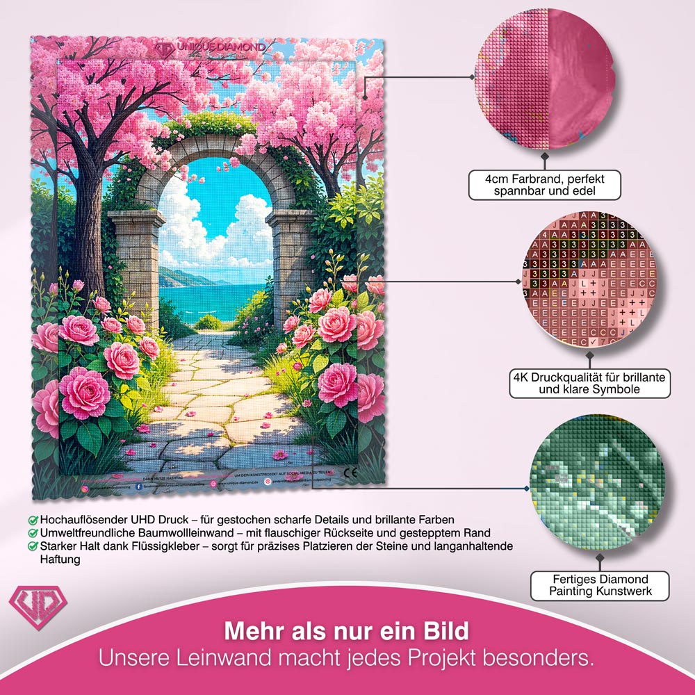 5D Diamond Painting - Tor der Rosen Unique-Diamond