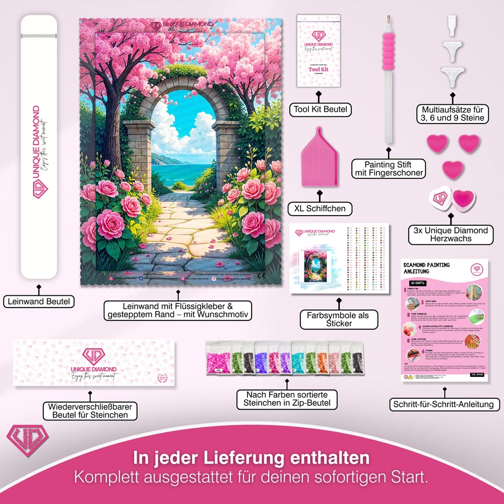 5D Diamond Painting - Tor der Rosen Unique-Diamond