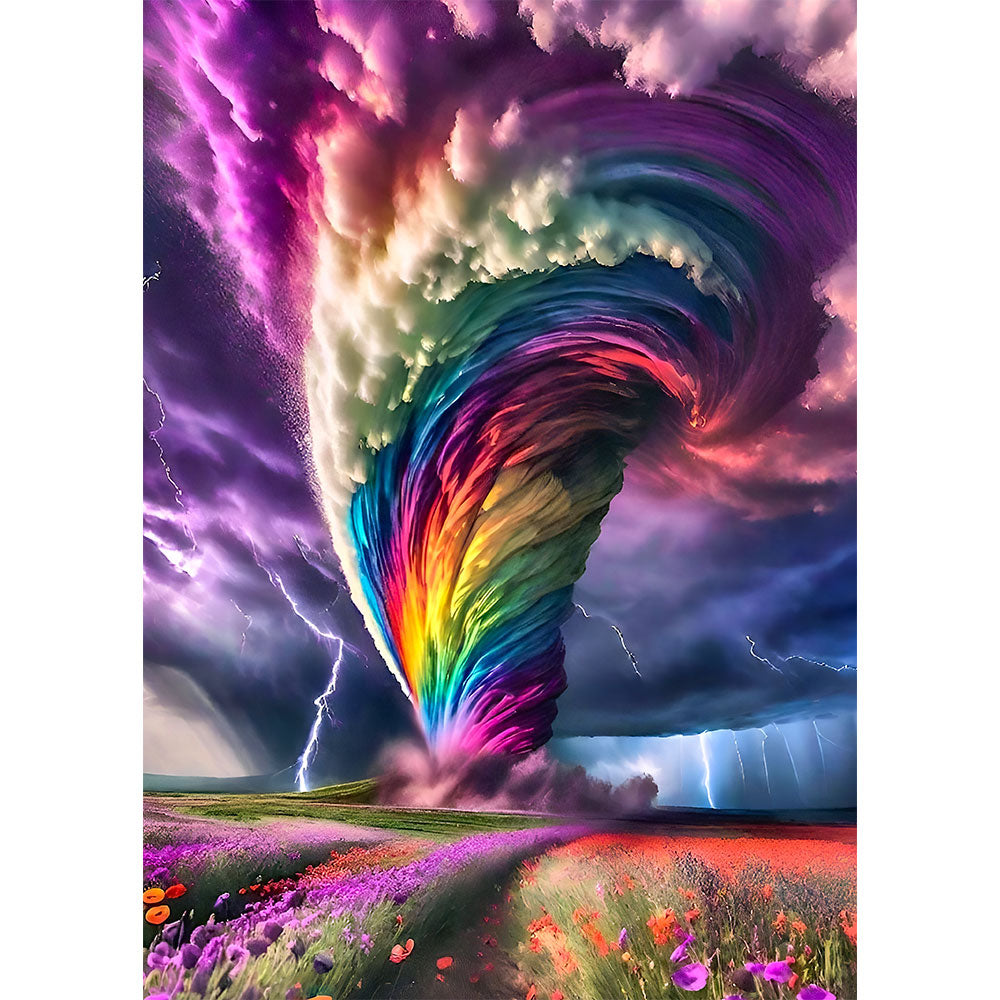 5D Diamond Painting AB Steine Tornado mit 100 Farben, Unique-Diamond