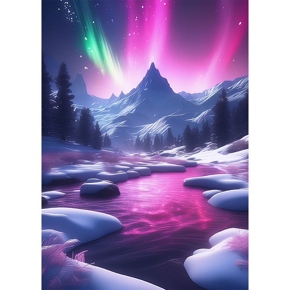 5D Diamond Painting AB Steine Traumhafte Aurora, Unique-Diamond