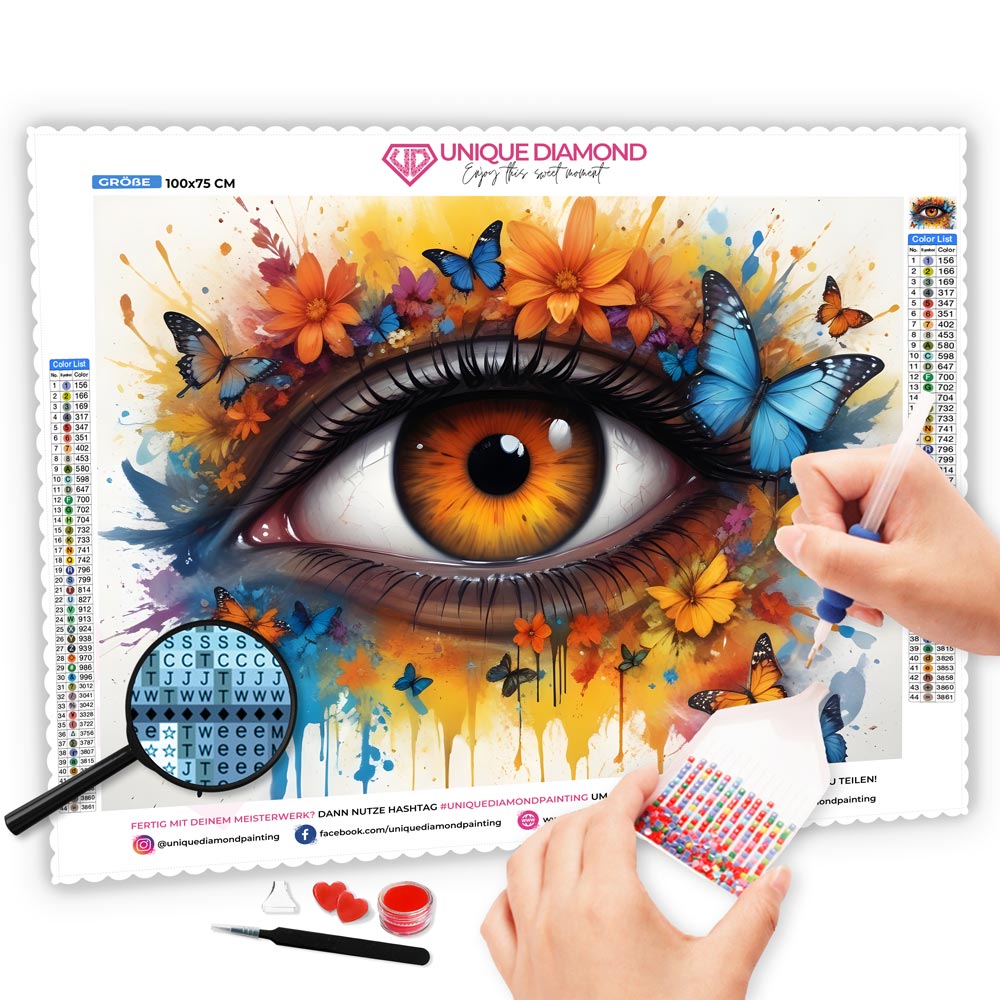 5D Diamond Painting AB Steine Vision of Colors mit 100 Farben, Unique-Diamond