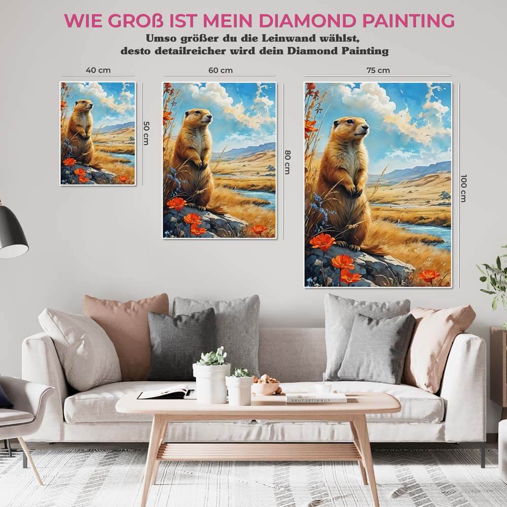 5D Diamond Painting AB Steine Wächter der Wiese, Unique-Diamond