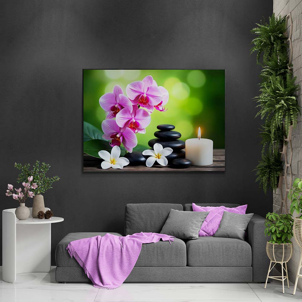 5D Diamond Painting AB Steine Wellness Steine Orchidee