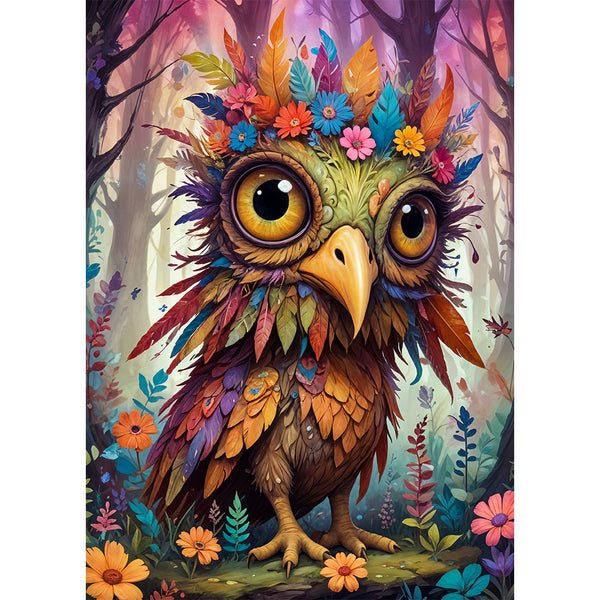 5D Diamond Painting AB Steine Whimsy Owl mit 100 Farben, Unique-Diamond