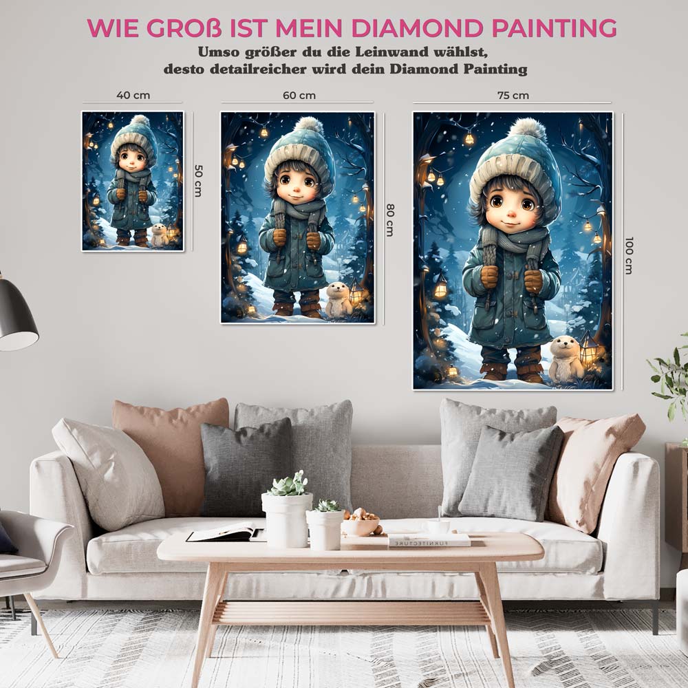 5D Diamond Painting AB Steine Winter Ist Da, Unique-Diamond