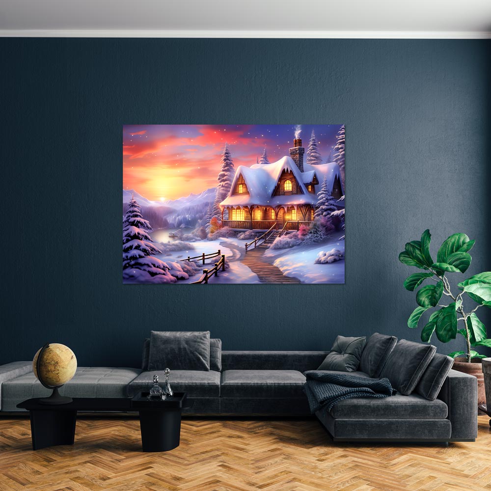 5D Diamond Painting AB Steine Winter Landschaft, Unique-Diamond