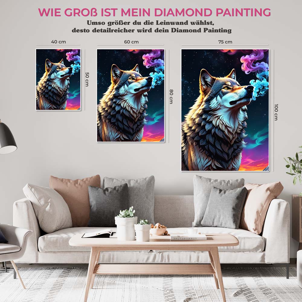 5D Diamond Painting AB Steine Wolf, Unique-Diamond