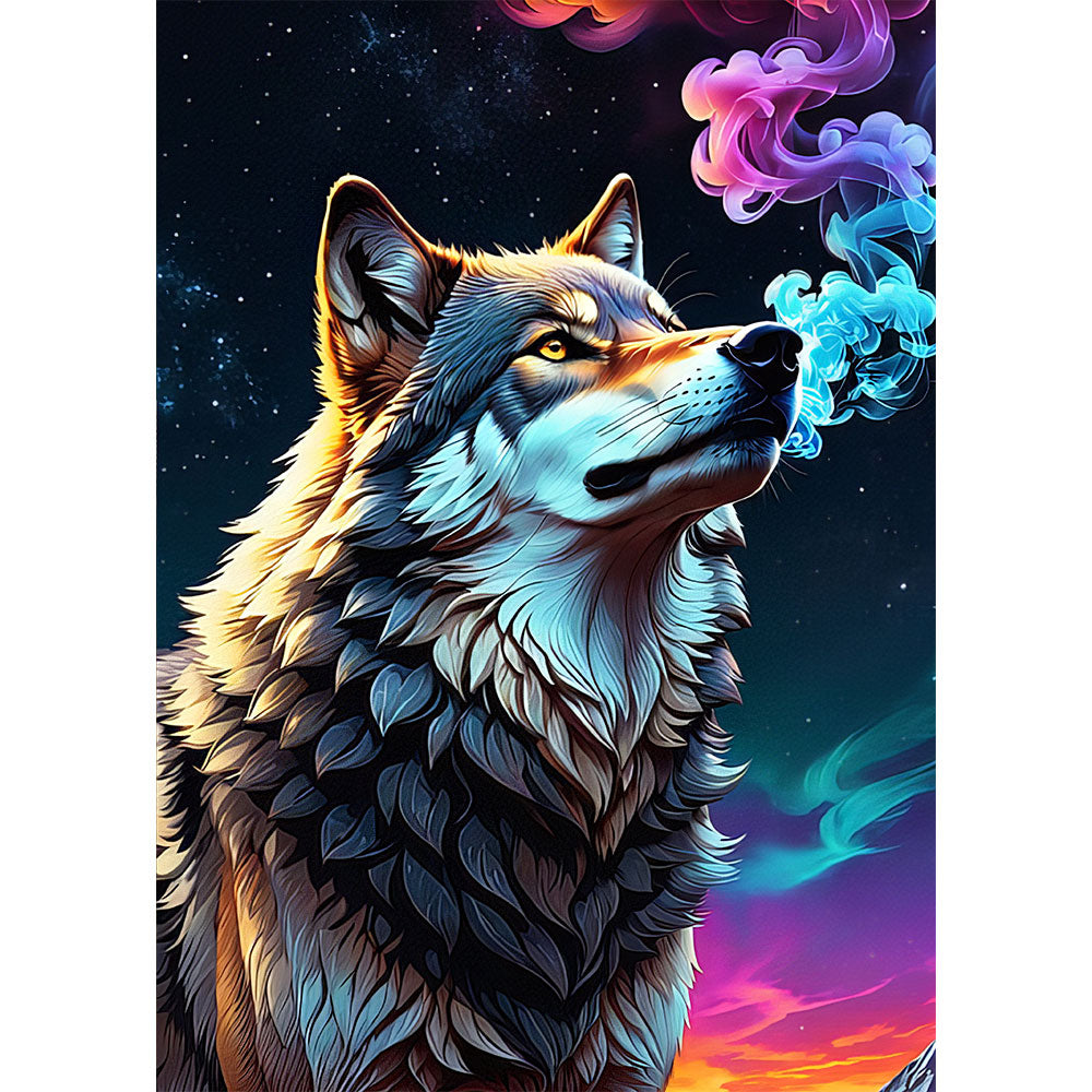 5D Diamond Painting AB Steine Wolf, Unique-Diamond