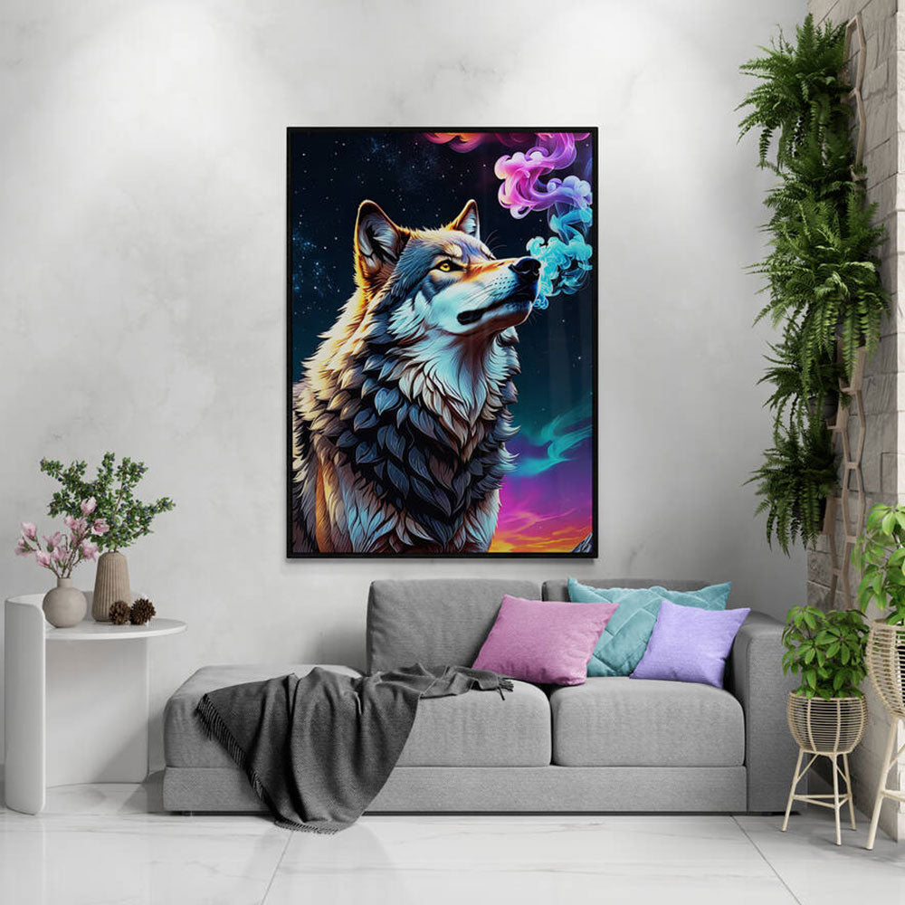 QQYRHN Fantasy Wolf Diamond Painting Kits voor volwassenen beginners, 5D Starry Night Diamond Art Kits, DIY Ronde Full Drill Diamond Dots Wolf Diamond Art met Painting Kits voor thuis, wanddecoratie QQYRHN Fantasy Wolf Diamond Painting Kits voor volwassenen beginners, 5D Starry Night Diamond Art Kits, DIY Ronde Full Drill Diamond Dots Wolf Diamond Art met Painting Kits voor thuis, wanddecoratie