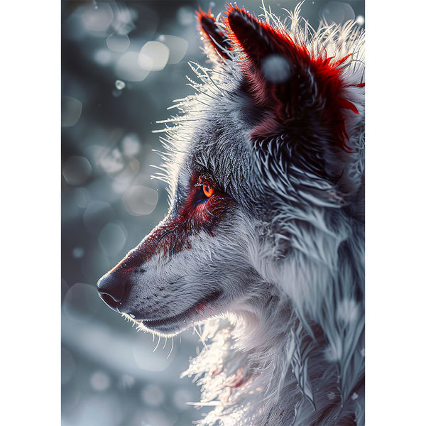 5D Diamond Painting AB Steine Wolf With Red Eyes, Unique-Diamond