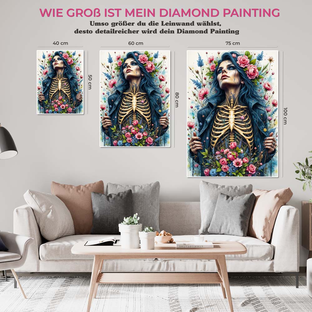 5D Diamond Painting AB Steine – Blühende Vergänglichkeit, Unique-Diamond