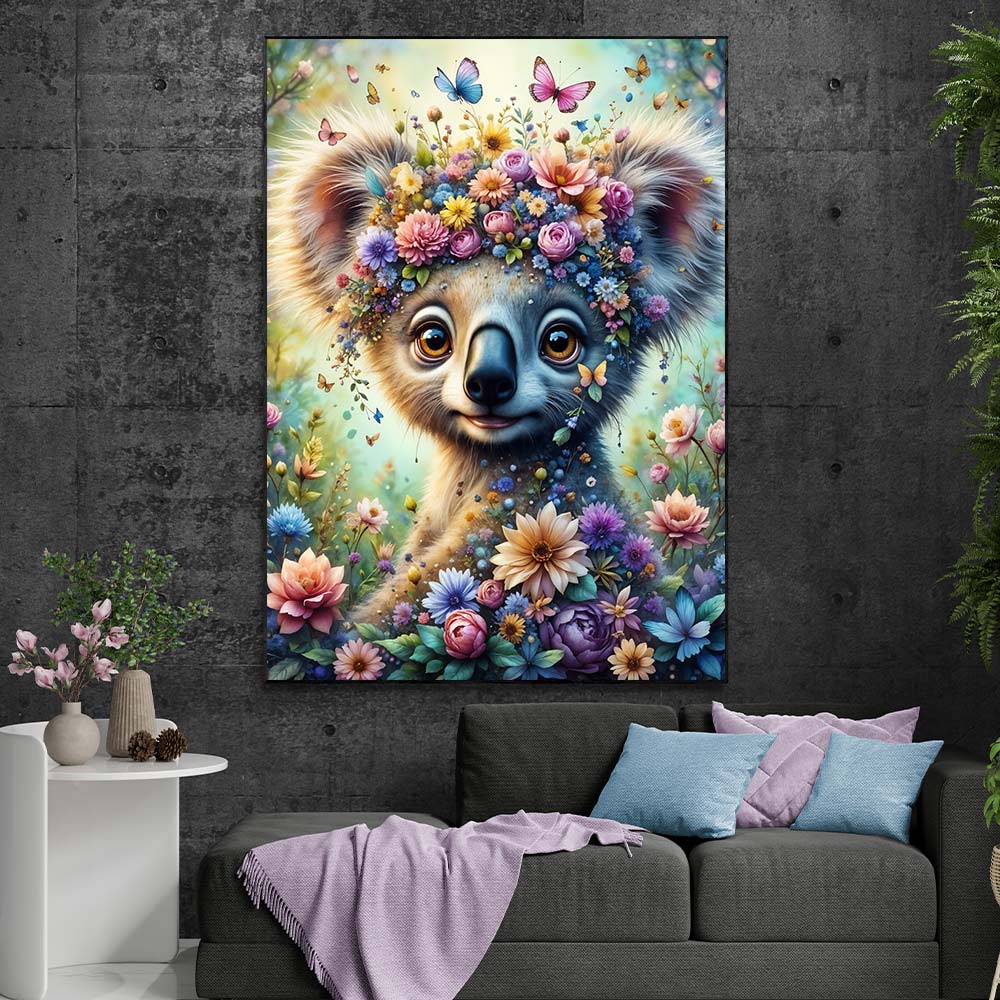 5D Diamond Painting AB Steine – Blütenzauber Koala, Unique-Diamond