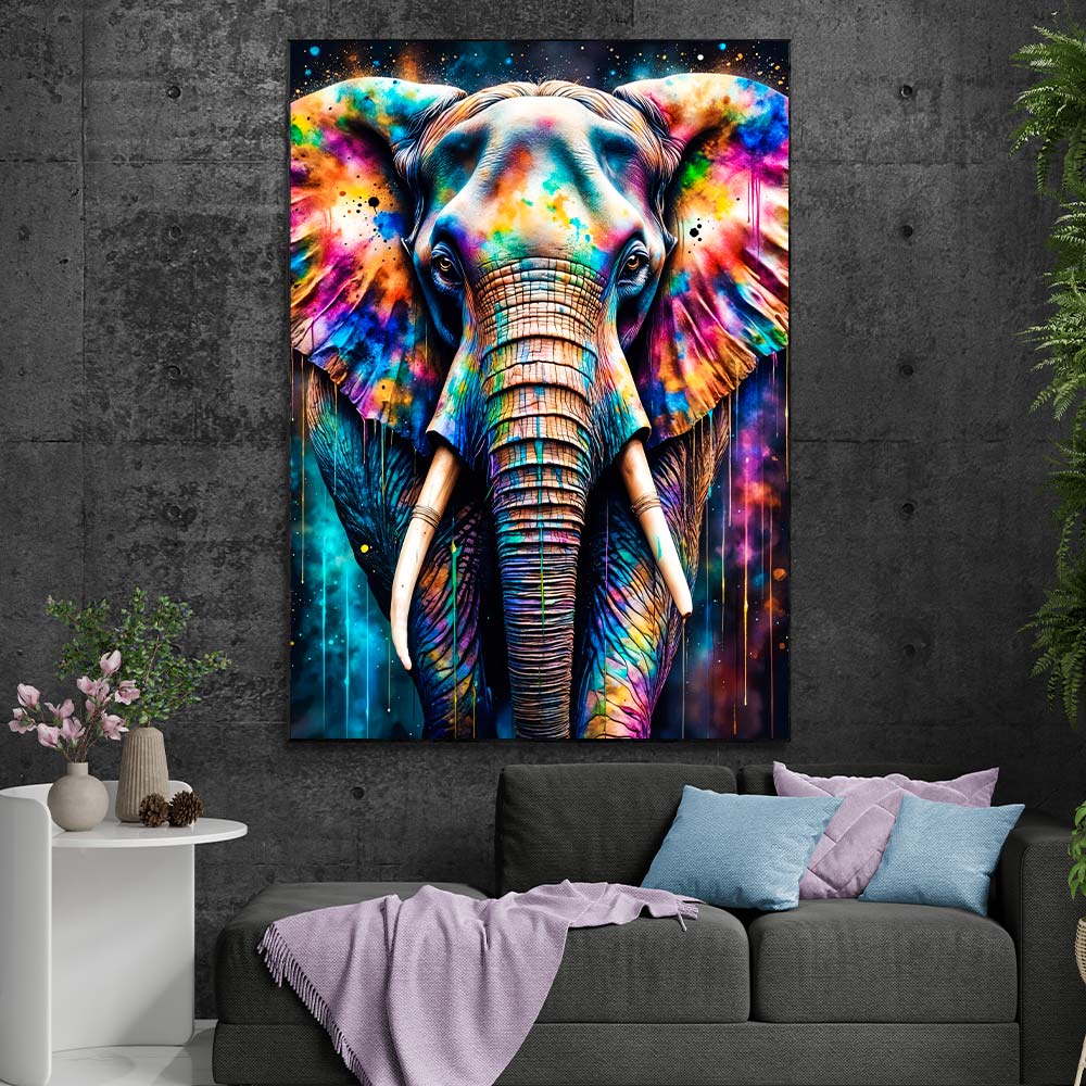 5D Diamond Painting AB Steine – Farbrausch Elefant, Unique-Diamond