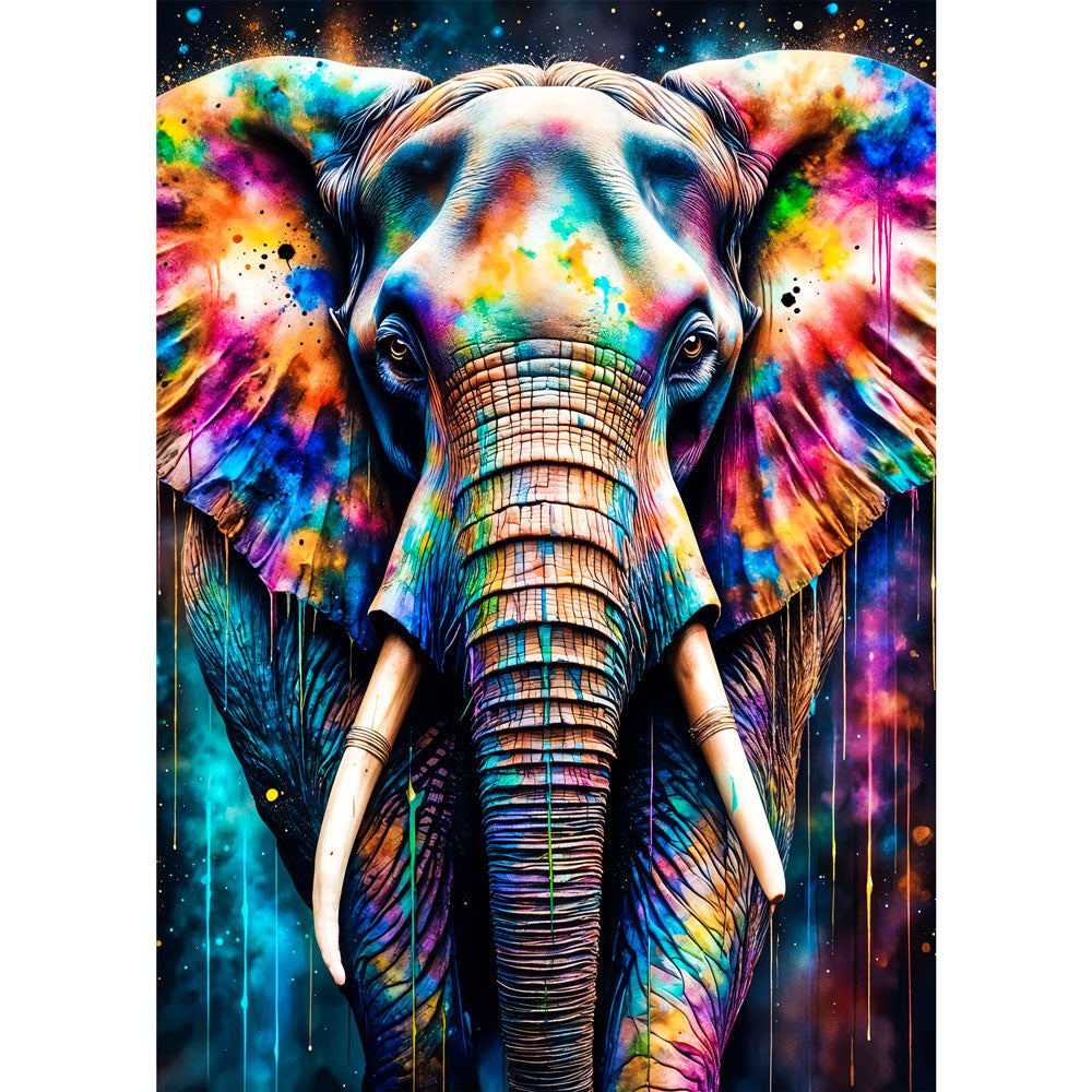 5D Diamond Painting AB Steine – Farbrausch Elefant, Unique-Diamond