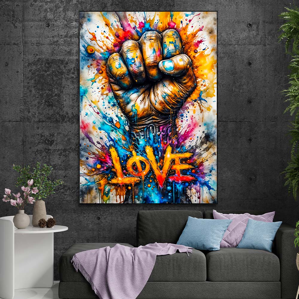 5D Diamond Painting AB Steine – Fist of Love, Unique-Diamond