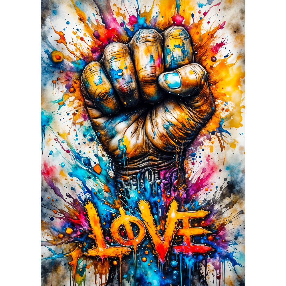 5D Diamond Painting AB Steine – Fist of Love, Unique-Diamond