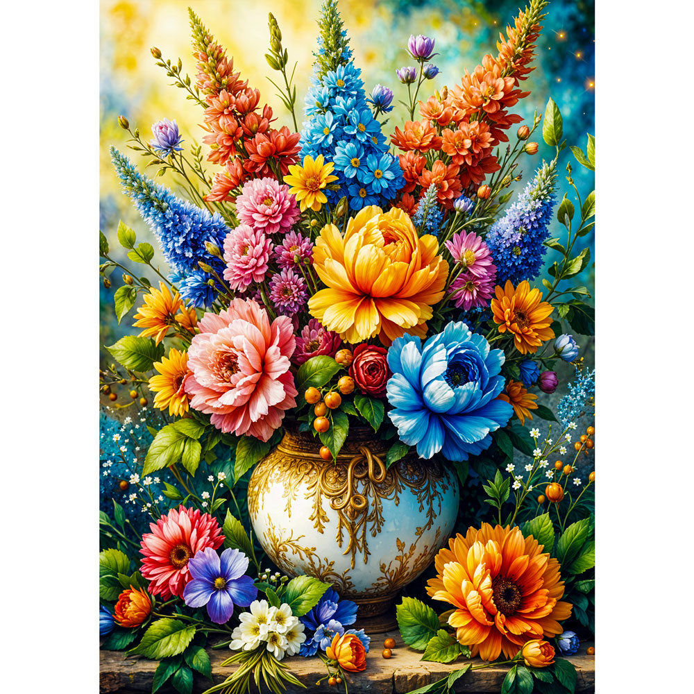 5D Diamond Painting AB Steine – Florale Symphonie mit 100 Farben, Unique-Diamond