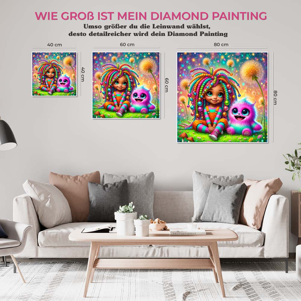 5D Diamond Painting AB Steine – Funkelfreunde im Zaubergarten, Unique-Diamond