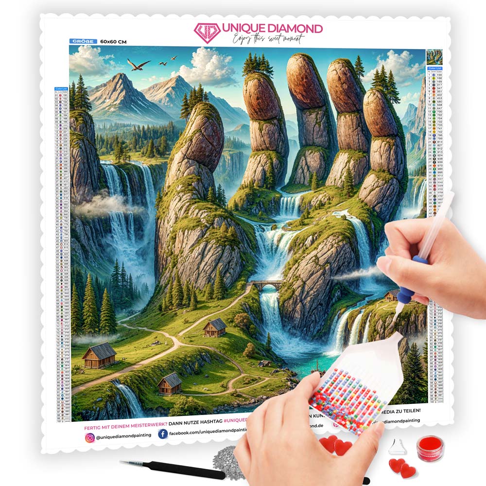 5D Diamond Painting AB Steine – Hand der Naturgewalten, Unique-Diamond