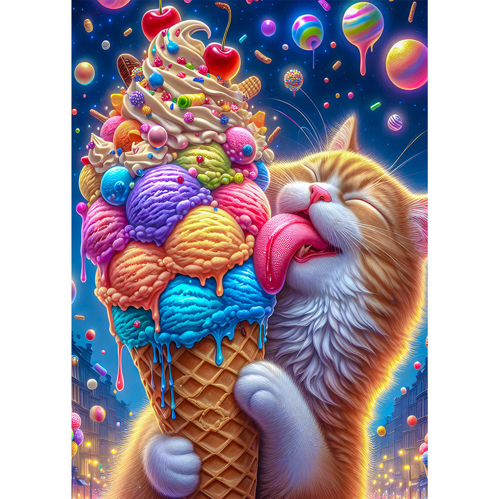 5D Diamond Painting AB Steine – Karamella und der Eisplanet mit 100 Farben, Unique-Diamond