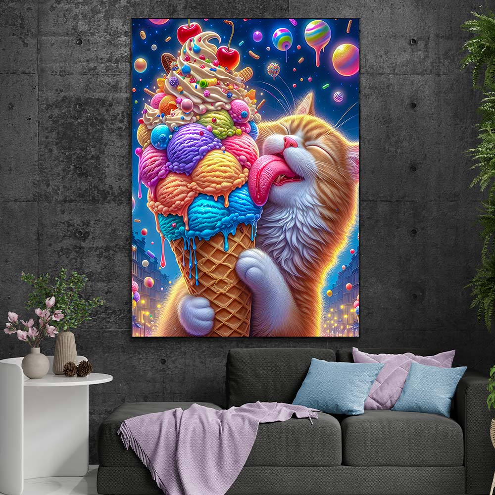 5D Diamond Painting AB Steine – Karamella und der Eisplanet mit 100 Farben, Unique-Diamond