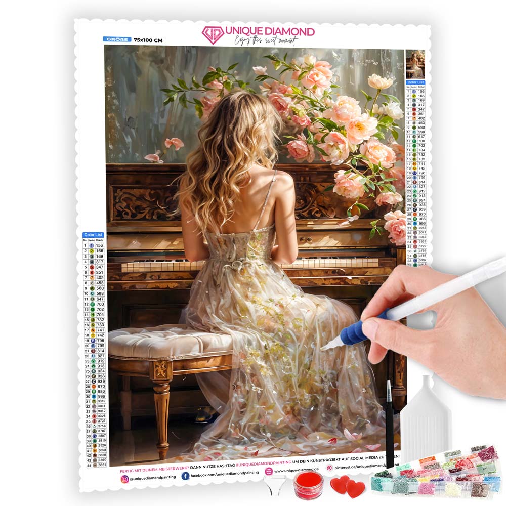 5D Diamond Painting AB Steine – Melodia der Rosen, Unique-Diamond