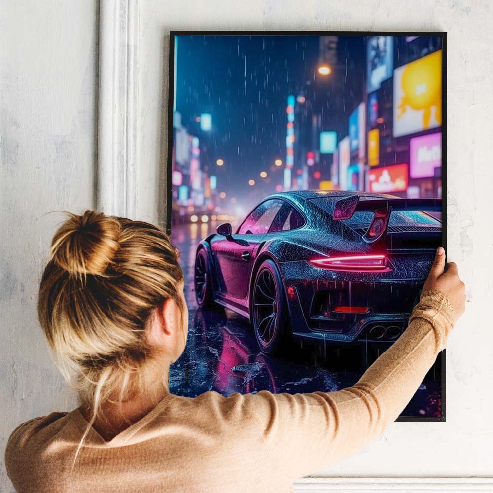 5D Diamond Painting – Neon Night Drive Unique-Diamond
