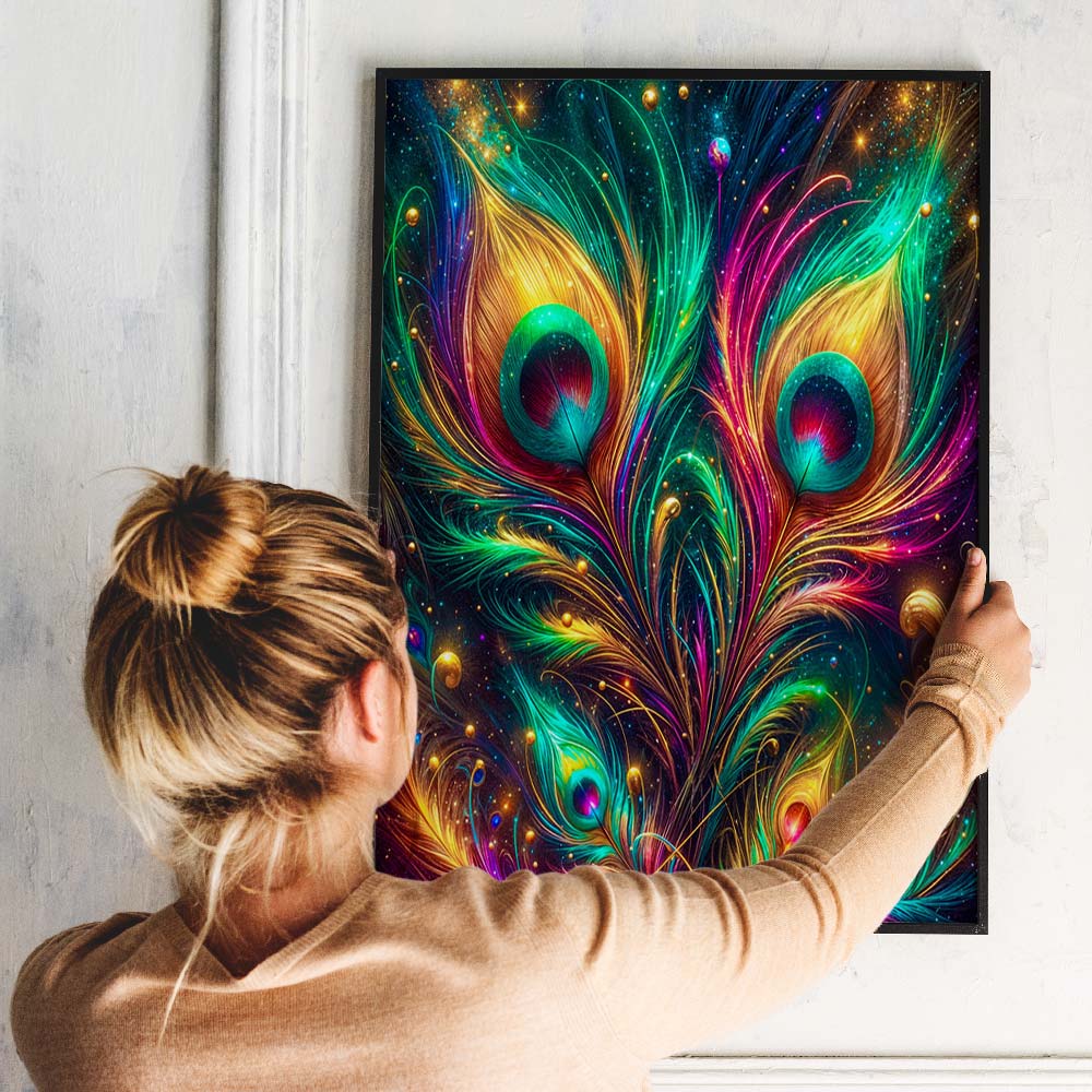 5D Diamond Painting – Pfauenglanz im Sternenlicht Unique-Diamond