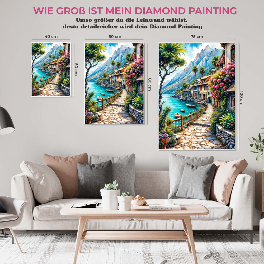 5D Diamond Painting AB Steine – Riviera Bellezza, Unique-Diamond