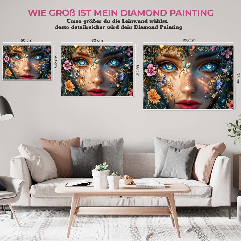 5D Diamond Painting AB Steine – Schmetterlingsblick, Unique-Diamond