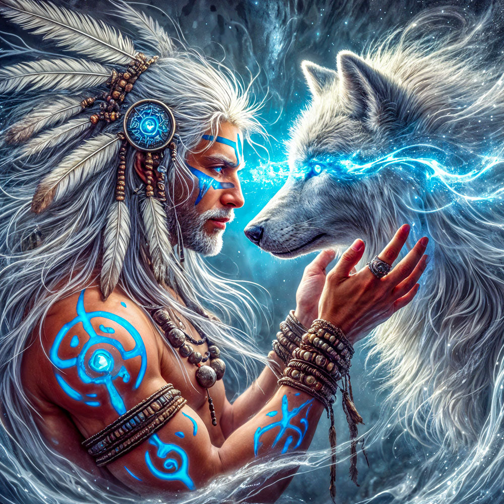 5D Diamond Painting AB Steine – Seelenverbindung des Wolfes, Unique-Diamond