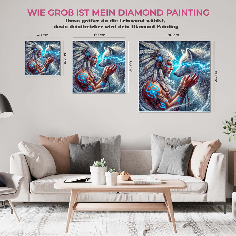 5D Diamond Painting AB Steine – Seelenverbindung des Wolfes, Unique-Diamond