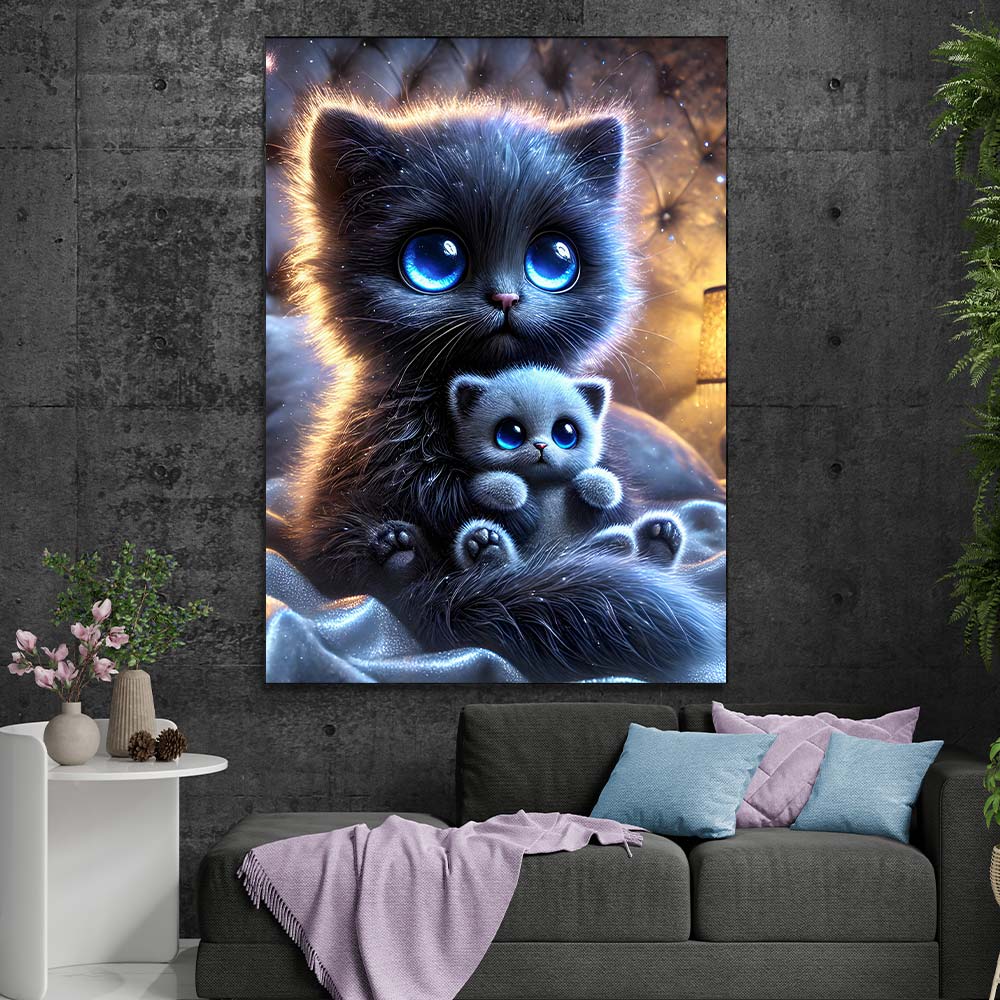 5D Diamond Painting AB Steine – Sternenblick der Kuschelkatzen