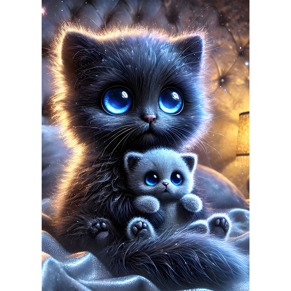 5D Diamond Painting AB Steine – Sternenblick der Kuschelkatzen